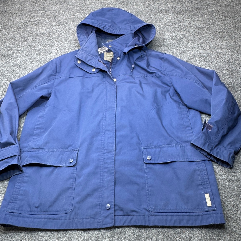 Pacific Trail Jacket Womens XL Blue Hooded Full Zip Outdoor Utility Gorp Coat